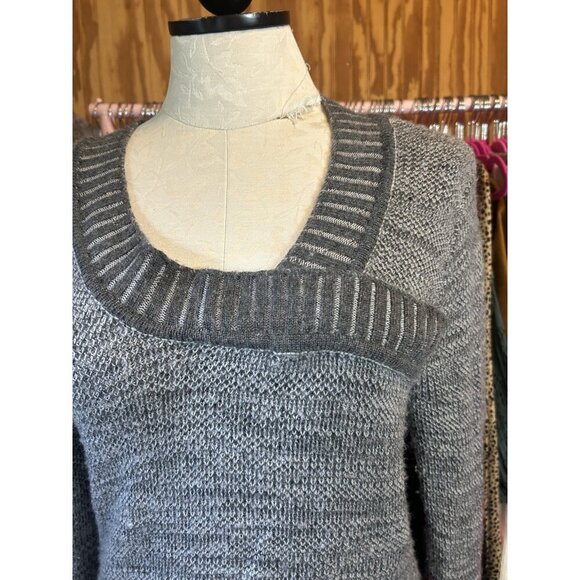 Toad&Co Horny Toad MERINO WOOL Eclair Sweater Gray V- Neck Long sleeve Ribbed M - Picture 4 of 9